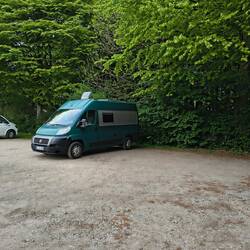 Unser Stellplatz, morgen mehr von Ribe bei hoffentlich besserem Wetter