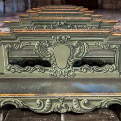Painted pews @ the Duomo — Ravenna, Italy.