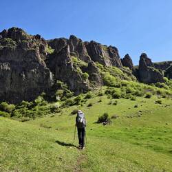 Heading toward our first climb up to the top of the canyon!