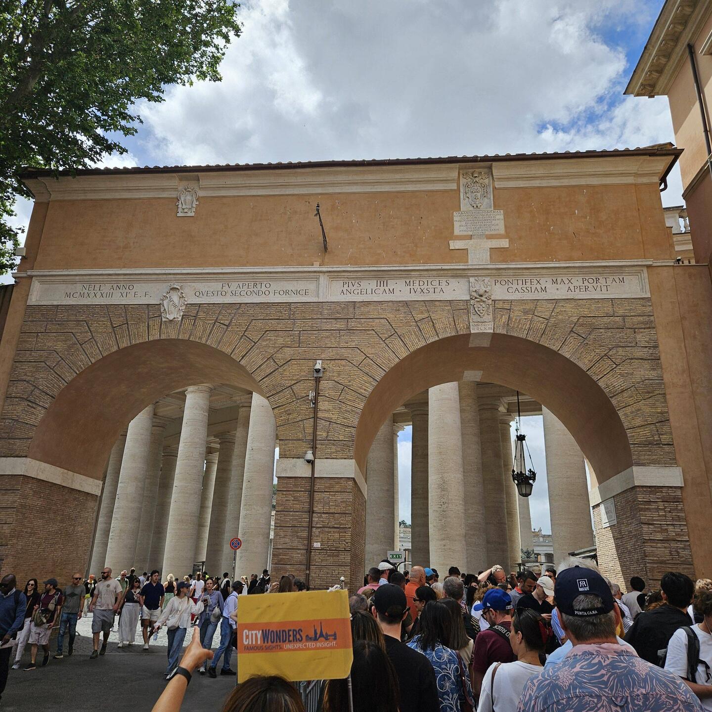 Arches at the entrance to St. Peter's Square.