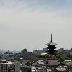 Auch Kyoto ist ausser den Hochhäusern und Pagoden recht flach.