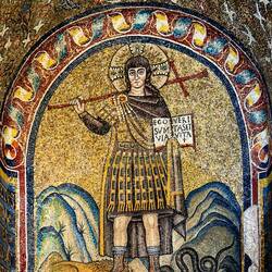 Christ as warrior ... Chapel of St. Andrew @ the Archiepiscopal Palace — Ravenna, Italy.
