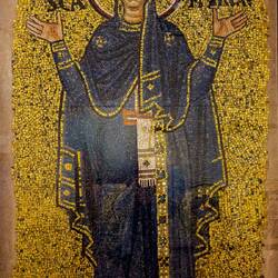"Madonna in Prayer" from the cathedral's apse (based on the Greek Madonna) — Archiepiscopal Museum.