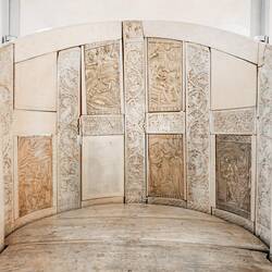 Seat back of the ivory throne of Maximian ... Archiepiscopal Museum — Ravenna, Italy.