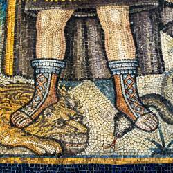 Christ treading on the lion and snake (evil as represented in Arianism — Chapel of St. Andrew.