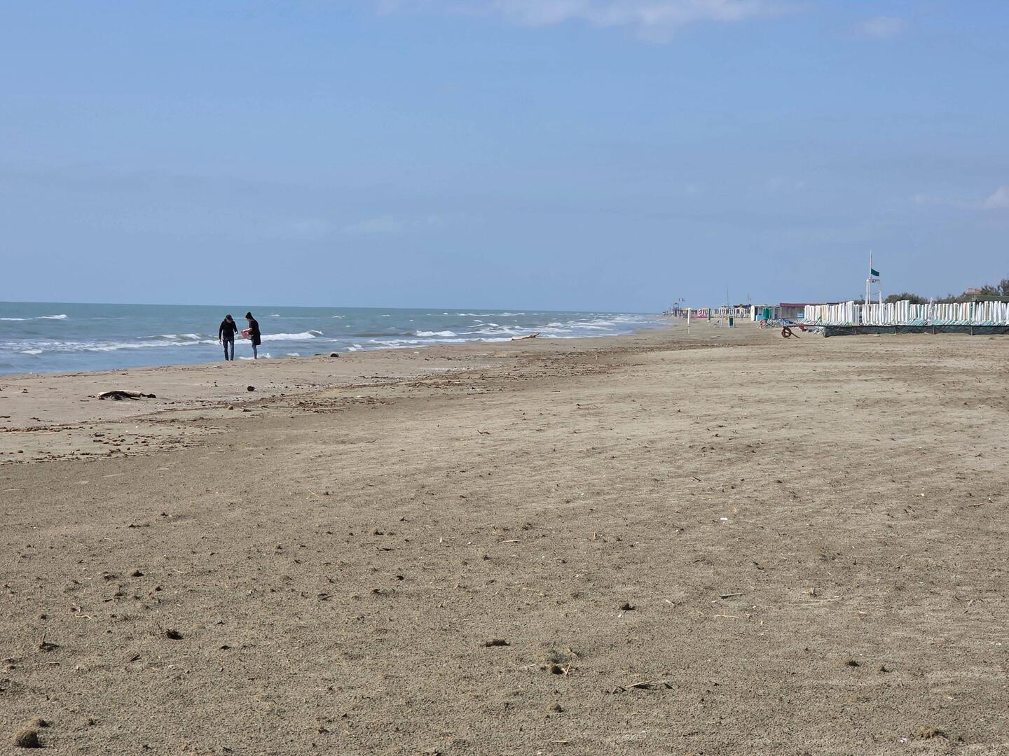 Strand am Tag der Anreise, menschenleer
