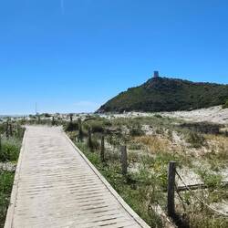 Blick auf den Torre di Porto Giunco