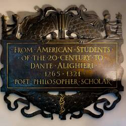 One of the many plaques honoring Dante ... Museo Dante — Ravenna, Italy.