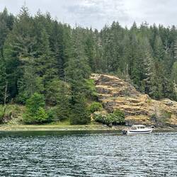 This is the rock hill I climbed. Trail around the edge of it. Little Joe.