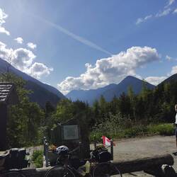 Not a bad place for a rest stop, atop a historic rock slide that wiped out the old highway - forever