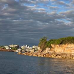 Love the colour as sunset lit this cliff face