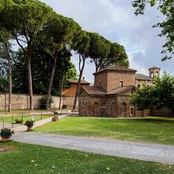 Mausoleum of Galla Placidia ... from where we waited to enter the grounds — Ravenna, Italy.