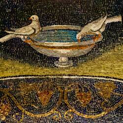 Water is an important theme in the decorations and symbolizes life ... Mausoleum of Galla Placidia.