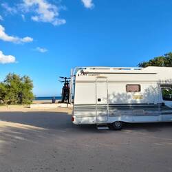 Unser heutiger Stellplatz in Spiaggia di Sa Colonia
