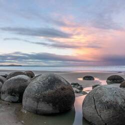 Moeraki Boulders - konnten wir leider wegen der Flut nicht sehen