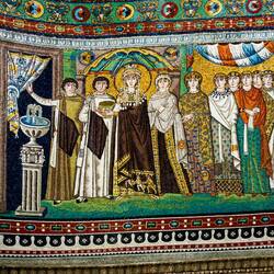 Empress Theodora mosaic panel ... Basilica di San Vitale — Ravenna, Italy.
