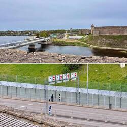Grenzübergang - nur Fussgänger dürfen diese Brücke passieren.