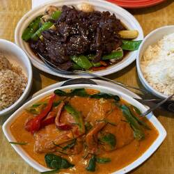 Cod curry and Heavenly beef