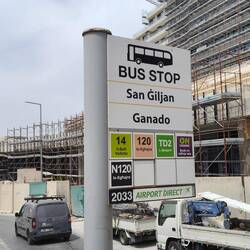 St Julians bus stop outside Verdi Resort