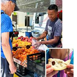 14 apricots: 2 euros Inset: cherimoya