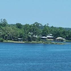 Rich people houses and docks on Lake Pontchartrain