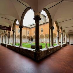 Entering Ravenna's National Museum, visits begin in the first cloister.