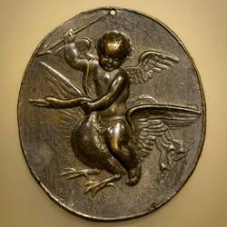 Cupid flying on a swan (16th century) ... National Museum — Ravenna, Italy.