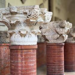 Column capitals from antiquity in the second cloister ... National Museum — Ravenna, Italy.