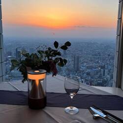 Sonnenuntergang vom Sky Restaurant aus