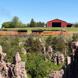 Another train passing by while hiking