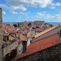 Vue sur les toits roses