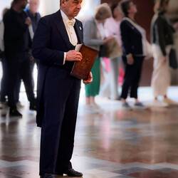 One of the men collecting offerings from the faithful ... Metropolitan Cathedral of St. Peter.