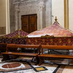 Canopies of the litter used in the procession ... Metropolitan Cathedral of St. Peter — Bologna.