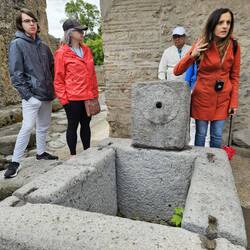 Water fountains found throughout the town