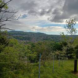 Across the other side of the valley is the Heights of Abraham reachable by cable car in summer