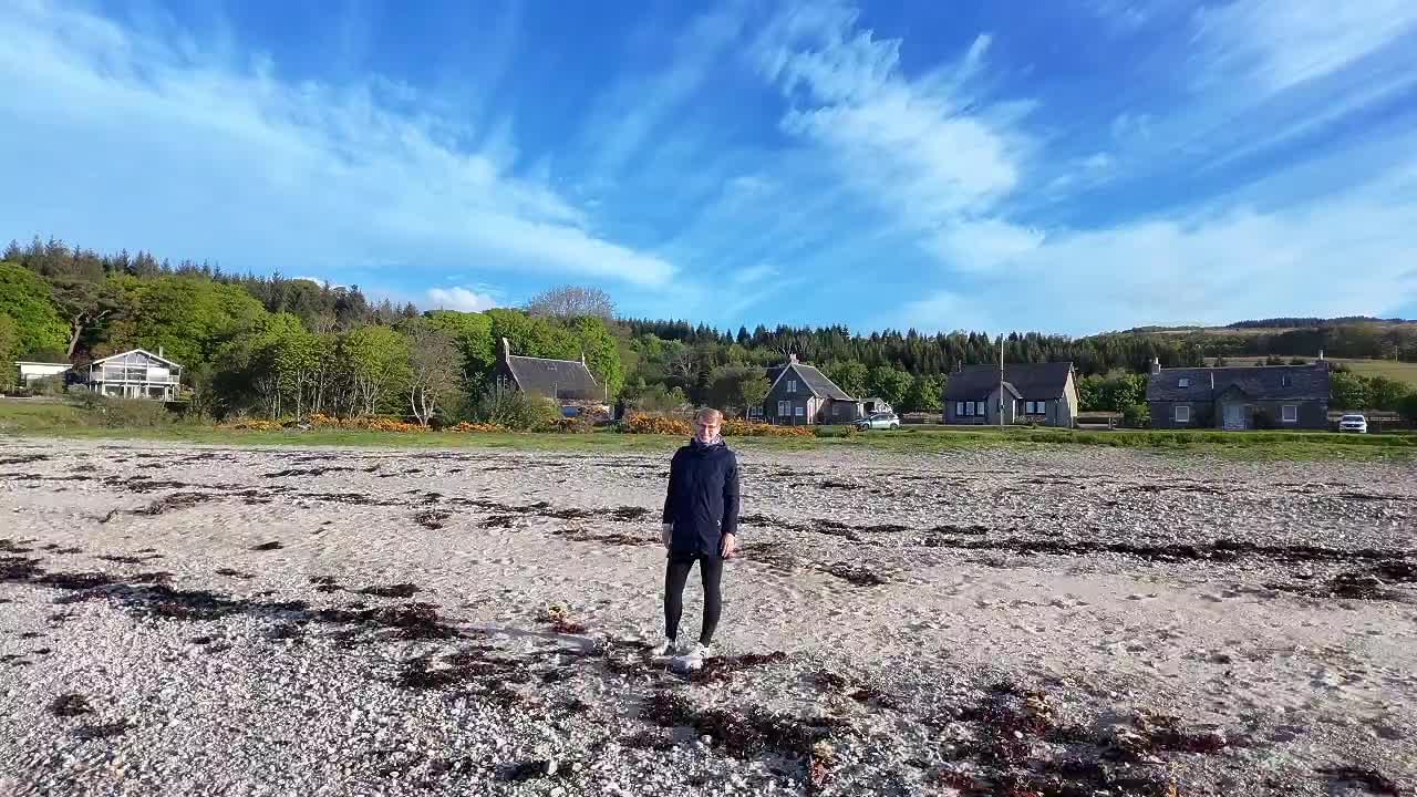 Morgens 06:45 Uhr in Schottland am Strand