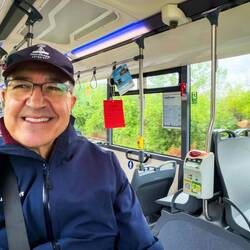 Happy day-tripper on the bus back to the Modena train station.