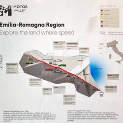 Motor Valley info panel @ the Maserati Umberto Panini Collection — Modena, Italy.