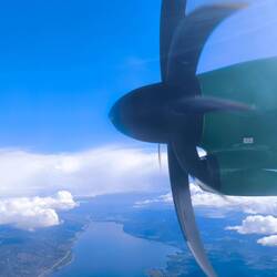 Anflug Oslo, die Wolke kommt schon