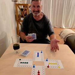 Playing Carbles with our home-made travel board 😉 - only 21 grams