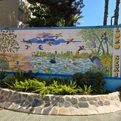 Colorful mural at a local bird park
