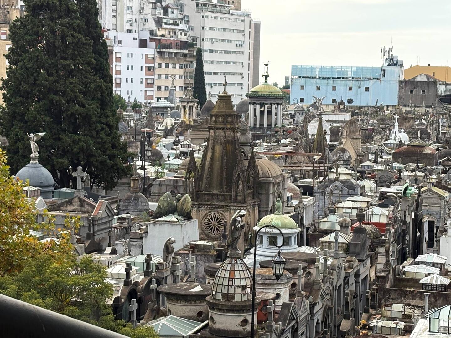 View of the Recoleta Cemetery from the mall food court of all places!