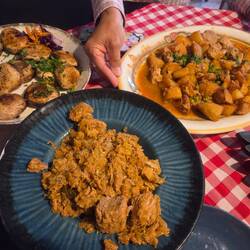 Brasov Stew and Toros ( pickled cabbage and pork) with grilled mushrooms