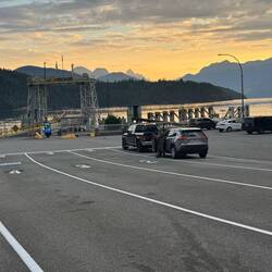 Frühmorgens an der Fährstation in Earls Cove