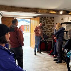 Orientation and getting our bins together to take upstairs.