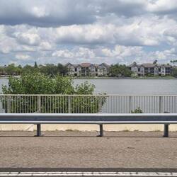 Fancy pants houses on water's edge