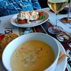 Delicious seafood chowder