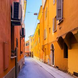 Via Remorsella on a quiet Sunday morning — Bologna, Italy.