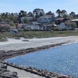 Unser Übernachtungsplatz am Strand von Frillesas