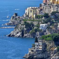 Our hotel(white building) from Minori